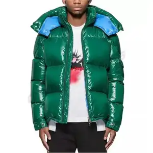 Inverno personalizado curto vento disjuntor down puffer jaqueta para homens jaqueta para baixo com capuz puffer jaqueta