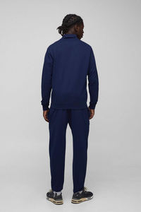 Ensemble survêtement homme bleu marine, sweat-shirt à col zippé et pantalon de jogging, ensemble décontracté en molleton, vêtements de sport d'hiver, tenue de sport deux pièces - Product Image 5