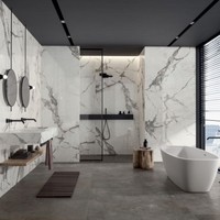 Grandes dalles de carrelage effet marbre Gres, corps plein, finition naturelle/poli, 6 mm d'épaisseur, 100% fabriqué en Italie pour la pièce