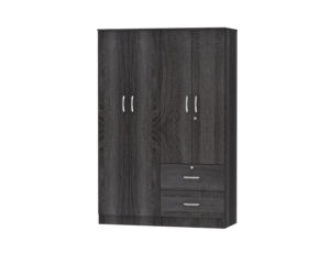 Armoire moderne Furnizone en bois démontable avec porte en panneau de particules 1210 et 2 tiroirs pour chambre, hôtel, salon et salle à manger - Product Image 3