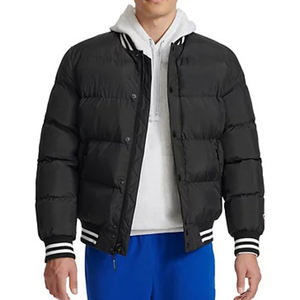 Custom Design Winter Bomber Puffer Down Coat Varsity Jacket Streetwear Windbreaker Outdoor Jacket for <b>Men</b> - Product Image 2