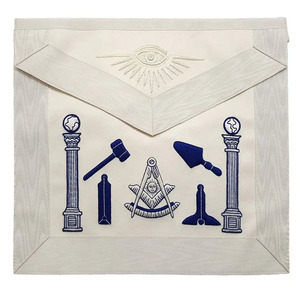 Tablier maçonnique avec symbole du compas carré, fait main en coton, forme rectangulaire, décoration d'intérieur - Product Image 2