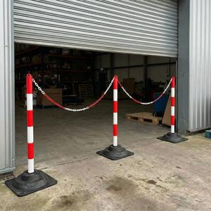 10-Piece Flexible Rubber Traffic Safety Cone 90 X 4 cm PC Material with White Reflector Weighted Warning <b>Post</b> - Product Image 1