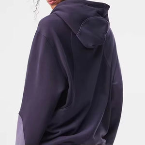 Sweat-shirts à capuche oversize en molleton avec logo personnalisé pour femmes, sweats à capuche de haute qualité pour femmes, vêtements de rue, sweats à capuche patchwork - Product Image 2