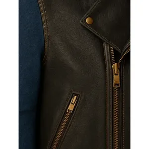 แจ็คเก็ตหนังไฮบริดสีดำสำหรับนักขี่มอเตอร์ไซค์ - Product Image 3