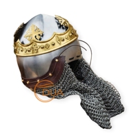 Casque de Robert the Bruce avec protection du cou Aventail Chainmail et armure de style moderne en laiton