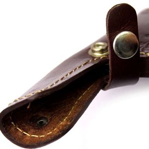 OEM ODM al por mayor hecho a mano grano superior cuero de vaca cuchillo vaina punteado estampado patrón 4-5 pulgadas hoja fija caza Camping 6,5 - Product Image 4
