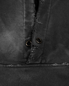 Sweat-shirt surdimensionné délavé à l'acide personnalisé veste d'hiver délavée par le soleil capuche avec cordon impression en relief fausse poche à capuche - Product Image 4