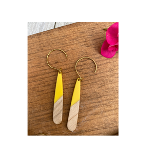 Joyería de madera y resina pendientes de joyería para mujer y uso de mango largo para al mejor precio artesanía natural - Product Image 1