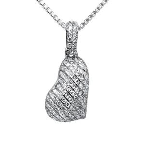 Fashionable Luxury Heart Pendant with Moissanite Diamonds Silver Jewelry for Couples <b>Gift</b> - Product Image 1