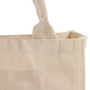 Solid Color 100% Cotton <b>Canvas</b> Open Closure Wedding Tote Bag with Front Pocket Customizable for Women's Wedding Favors - Product Image 5