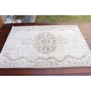 Alfombra Turca Vintage de 6.2x4.2 pies, Alfombra de Lana Blanca - Product Image 3