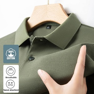 Gama alta 100% algodón nueva marca de verano polos F manga corta Color sólido Casual Tops moda ropa hombres - Product Image 1