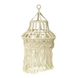 Bohemian Style Macrame Chandelier Stunning Macrame Lampshade Versatility Light Cover