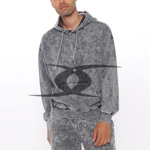 Survêtements vintage délavés à l'acide pour hommes, sweat à capuche baggy zippé personnalisé, pantalon de survêtement, ensemble deux pièces, survêtement imprimé DTG pour l'hiver - Product Image 1