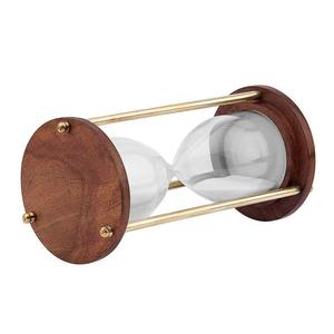 Minuterie nautique sablier en laiton finition antique pour table d'étude et intérieurs à thème maritime - Product Image 1