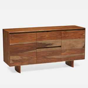 Aparador ancho con puertas de madera maciza y cajones para sala de estar - Product Image 6