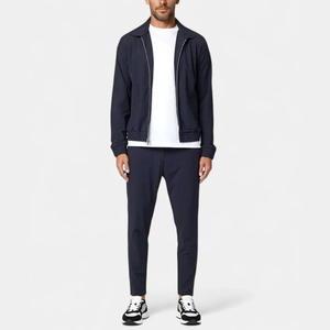 2025 personnalisé nouveauté hiver Streetwear solide hommes survêtement 100% coton Tech polaire fermeture éclair avant Jogging à capuche - Product Image 3