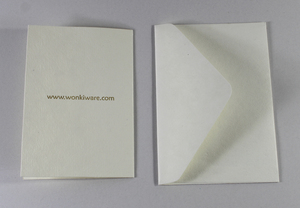 Juego de papelería de alta calidad, tarjeta impresa doblada doble de 250 Gsm con sobre a juego, papel reciclado hecho a mano de fibra de algodón - Product Image 6