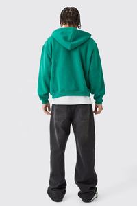 Servicio de OEM personalizado de gran tamaño de algodón pesado de los hombres de tela personalizada Premium logotipo personalizado cremallera Sudadera con capucha al por mayor oferta 2024 calidad - Product Image 2