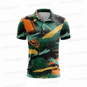 Camisas de Hombre de Talla Grande, Transpirables, Tejidas, 100% Poliéster, de Secado Rápido, Antiarrugas, de Manga Corta, Estilo Casual Elegante - Product Image 1