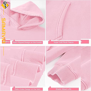 OEM personnalisé lavage à l'acide polaire sweats à capuche hommes pull sweat anti-boulochage séchage rapide respirant brodé RTS - Product Image 4