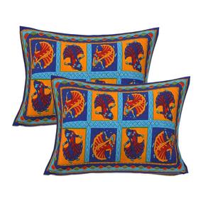 Juego de Sábanas Dobles de Algodón Kantha Azul, Hechas a Mano, 240 Hilos, con 2 Fundas de Almohada, 100% Algodón, para Uso Doméstico, Juego de 3 Piezas (AKDB1003) - Product Image 6