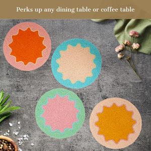 Color Pop Glass <b>Beads</b> for Dining Table Round Pattern <b>Placemat</b>/pad for Wedding Christmas Family Gatherings and Parties - Product Image 6