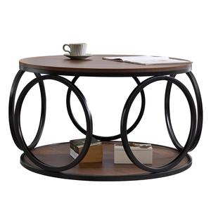 Mesa de Centro Rectangular Moderna y Ecológica con Estante de Almacenamiento Abierto, Marco de Metal Negro, Muebles para el Hogar, Sala de Estar, Recepción - Product Image 1