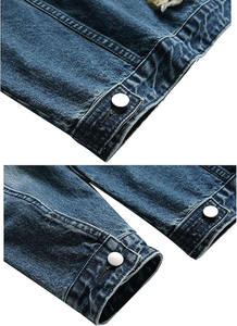 Design personnalisé Vestes en jean pour hommes col montant hiver respirant décontracté vêtements d'extérieur pour hommes - Product Image 6