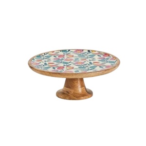 Caliente 2024 madera de acacia con esmalte impreso soporte de pastel de madera creativo moderno soporte de pastel y pasteles herramienta de cocina para hornear - Product Image 1