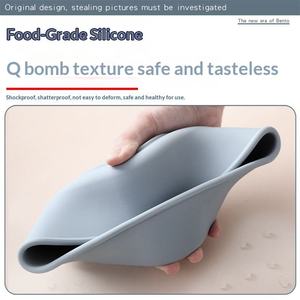 Stock Silicone Portable Rectangle <b>Lunch</b> <b>Box</b> Large Capacity No Compartment Bento <b>Box</b> Microwave Safe Student Use - Product Image 4