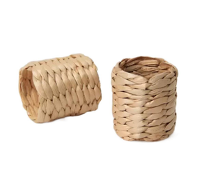 Anneaux de serviette en jacinthe d'eau tissés à la main Décor de table rustique écologique pour les mariages, les restaurants et les repas à la maison - Product Image 1
