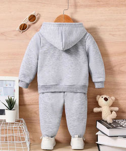 Kids Breathable Solid Fleece Custom Design Tracksuits <b>Boys</b> Clothing Sets High Quality Lightweight Winter Wear Trendy Warm Casual - Product Image 2