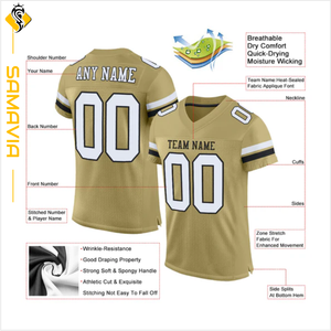 Maillot de football américain personnalisé prêt-à-expédier en tissu de polyester imprimé Technics uniforme d'équipe de la saison d'été à manches courtes - Product Image 4
