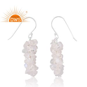 Dernière vente en argent sterling 925 naturel arc-en-ciel lune pierre gemme boucle d'oreille fabricant de bijoux personnalisé - Product Image 4