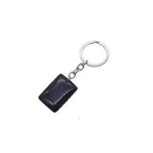 Llavero de cristal de alta calidad, llavero rectangular de piedra dorada azul, llavero de piedra natural, regalos para mujeres, mayorista de llaveros - Product Image 4