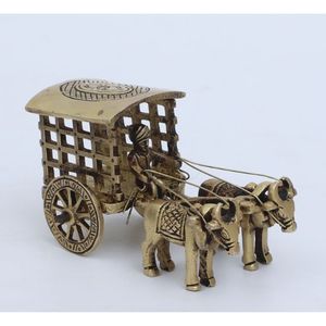 Carrito de bueyes, piezas de exhibición de decoración del hogar de latón dorado - Product Image 4