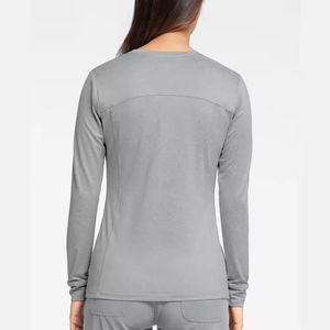 T-shirt médical unisexe à manches longues de haute qualité, style scrubs, accessoires infirmiers, logo personnalisé, tissu peigné, aiguille - Product Image 2