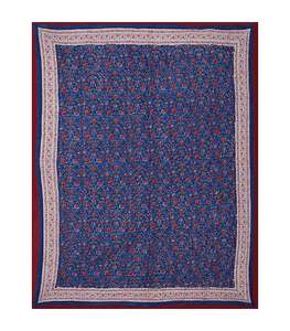 Edredón Kantha hecho a mano, estampado de bloques florales negros en algodón indio Beige, juego de cama de hotel de invierno suave de alta calidad para uso doméstico - Product Image 3