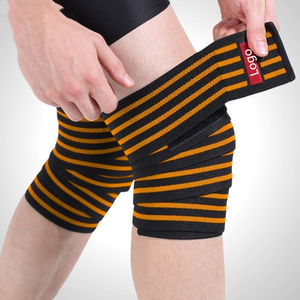 High-Performance <b>Knee</b> Sleeve <b>Brace</b> with Elastic Wrap, Nylon Material, and Anti-Slip Grip for Weightlifting and Athletic <b>Support</b>. - Product Image 3