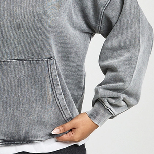 Sudadera con Efecto Desgastado para Mujer, Acabado Suave, Esencial para Invierno, con Bolsillos Tipo Canguro y Mangas Largas, para Compradores al por Mayor, Precio Económico - Product Image 4