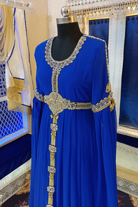 Royal blue designer islamic <b>kaftan</b> - Product Image 4