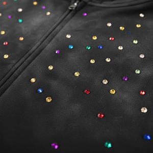 เสื้อฮู้ดดี้ผ้าฝ้ายทรงโอเวอร์ไซส์ สไตล์ Y2K ล้างสีแบบ Acid Wash ประดับคริสตัลหลากสีตามสั่ง เสื้อฮู้ดดี้ทรงบ็อกซี่แบบสวมหัว มีซิป สำหรับผู้ชาย - Product Image 5