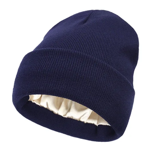 Alta calidad hombres acrílico acanalado Beanie Cap parche Logo negro invierno esquí sombrero al por mayor liso pescador tejido Beanie jacquard - Product Image 6