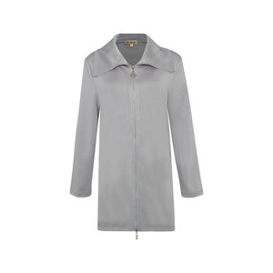 Casual Grey <b>Zip</b>-<b>Up</b> Knitted <b>Cardigan</b> - Product Image 1