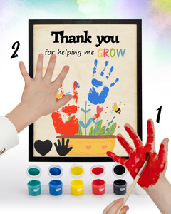 Kit de Arte para Huellas de Manos 'Gracias por Ayudarme a Crecer', Kit de Manualidades con Marco de Madera para Huellas de Manos para Niños, Regalo del Día de la Madre para Mamá - Product Image 5