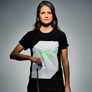 Maglietta Interattiva Fluorescente in Cotone 100% da 230g per Scrittura e Disegno, Riutilizzabile, con Motivi Geometrici, Unisex, per Feste di Compleanno - Vendita all'Ingrosso - Product Image 5