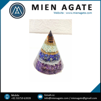 Schützende Edelstein-Pyramide gegen Gefährliche EMF-Strahlung mit Kristall-Shungit-Chips Premium-Qualität Hochzeitsdekoration Geschenk MIEN AGATE