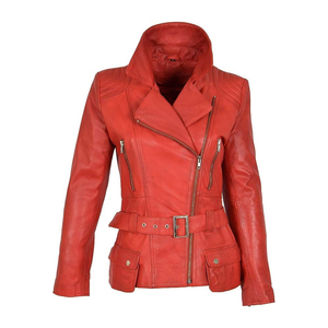 Chaquetas de cuero para mujer de Pakistán Chaquetas de cuero de moda para mujer de alta calidad Cuero de piel de oveja original Tamaño personalizado - Product Image 3